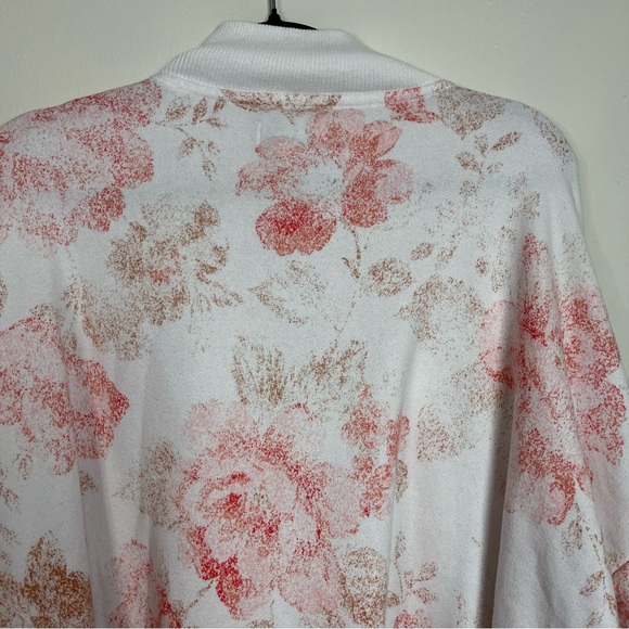 Aerie White Pink Floral Quarter Zip Sweater Size xxl Women - Picture 4 of 8